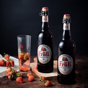 芙力草莓比利时啤酒大瓶装 进口精酿低度女士果味酒送专用杯750m