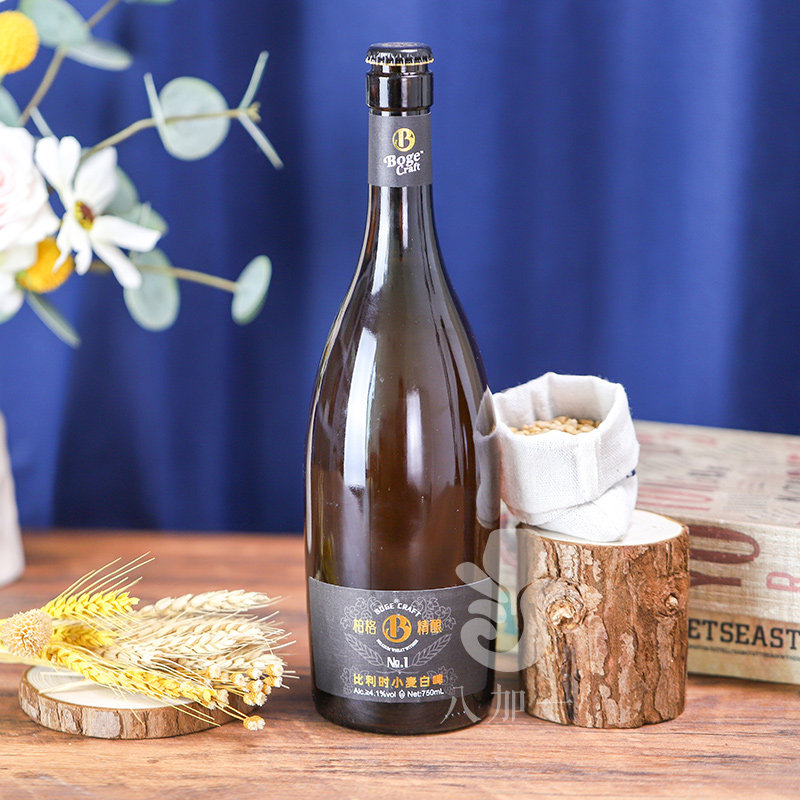 柏格精酿 比利时风味小麦白精酿啤酒大瓶750ml