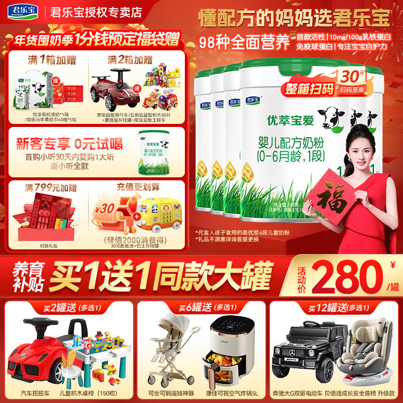 �¿�0Ԫ�Ժ�]���ֱ����ͱ���1��Ӥ���䷽ţ�̷�800g*6���콢 ���ͱ���1��800g*6�� 6��