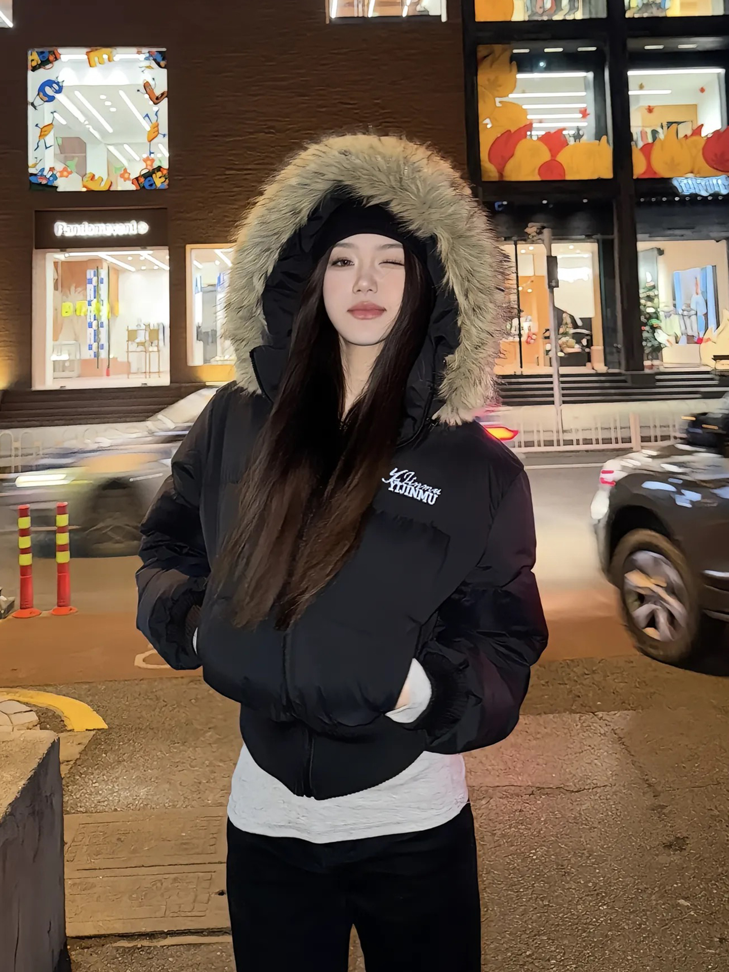 美式冬季短款毛领羽绒棉服女2025新款收腰显瘦高级感棉衣棉袄外套