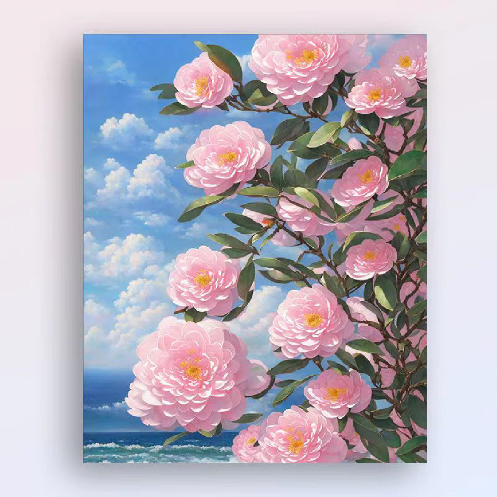 数字油画2025新款丙烯diy手工填色装饰画解压肌理画植物花卉绘画图片