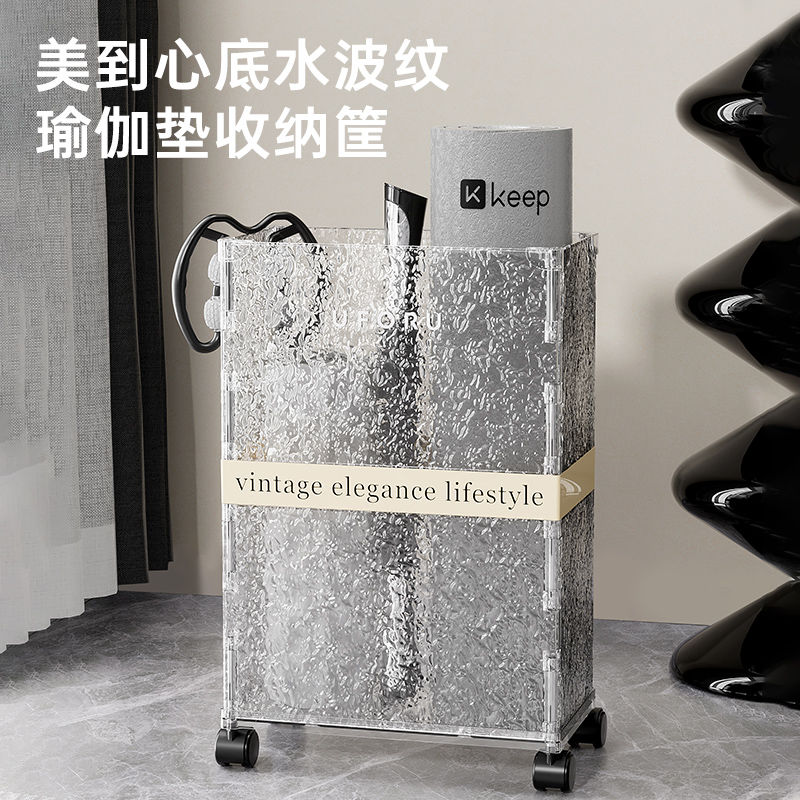 瑜伽垫收纳筐家用布艺折叠置物洗衣篮脏衣篓牛津布带轮收纳箱