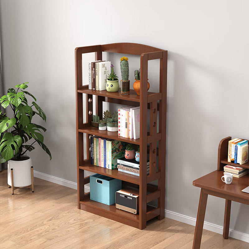 奈高NAIGAO实木书架家用简约现代层架置物架储物架书房家具四层胡