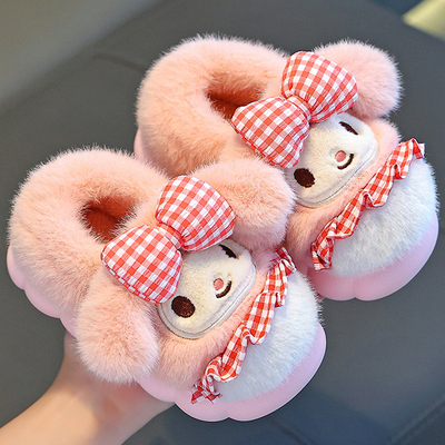 冬季儿童包跟棉拖鞋男女童卡通可爱居家居厚底防滑中大童亲子棉拖