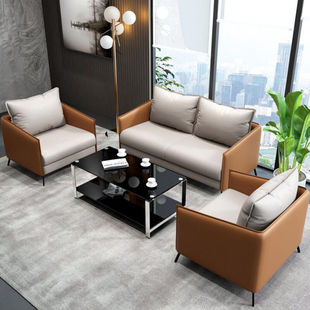 中伟办公沙发商务接待沙发办公室休闲沙发茶几组合3+1+1+大茶几