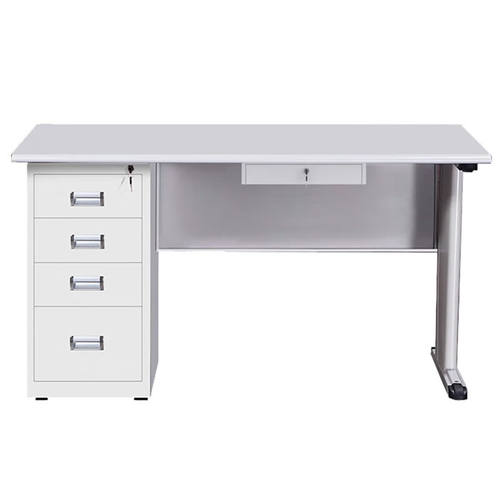 奕多美加厚钢制办公桌带抽屉财务桌子职工员工桌1.2m四斗一抽