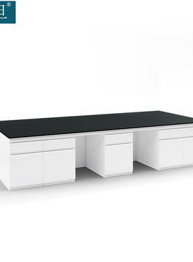 知旦全钢实验台ZD5780检验桌处置台3.5米中央台可定制白色