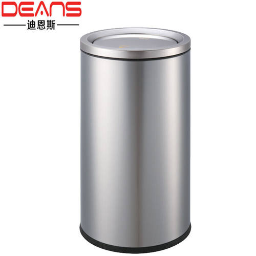 迪恩斯（DEANS）不锈钢翻盖垃圾桶酒店大堂大号商用果皮桶商场影