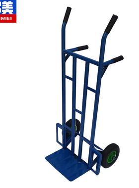 奕多美1.3米蓝色圆管配10寸实心轮加厚老虎车两轮手推车货车推拉