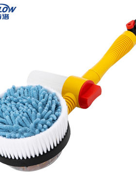 金诗洛K5000自动旋转水刷雪尼尔拖把便携式长柄伸缩擦车刷子黄色