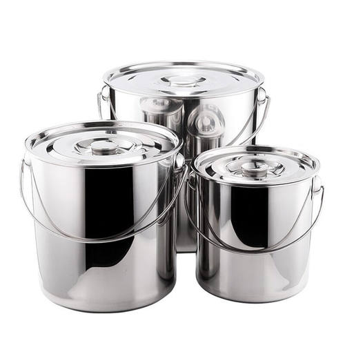 兰诗（LAUTEE）无盖直径36cm高35cm201不锈钢桶圆桶手提式带盖商