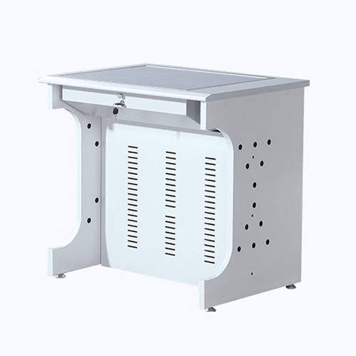 奕多美翻转桌多媒体课桌计算机考试翻转器课桌灰白色单人翻转式课