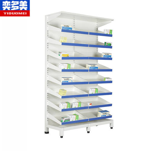 奕多美药品架西药架双排单面8层固定式门诊药房药盘架钢制加厚药