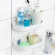kệ để góc tường Hút tường nhà bếp lưu trữ giá phòng tắm Đôi hút cốc lưu trữ phòng tắm kệ - Trang chủ kệ đựng mỹ phẩm treo tường
