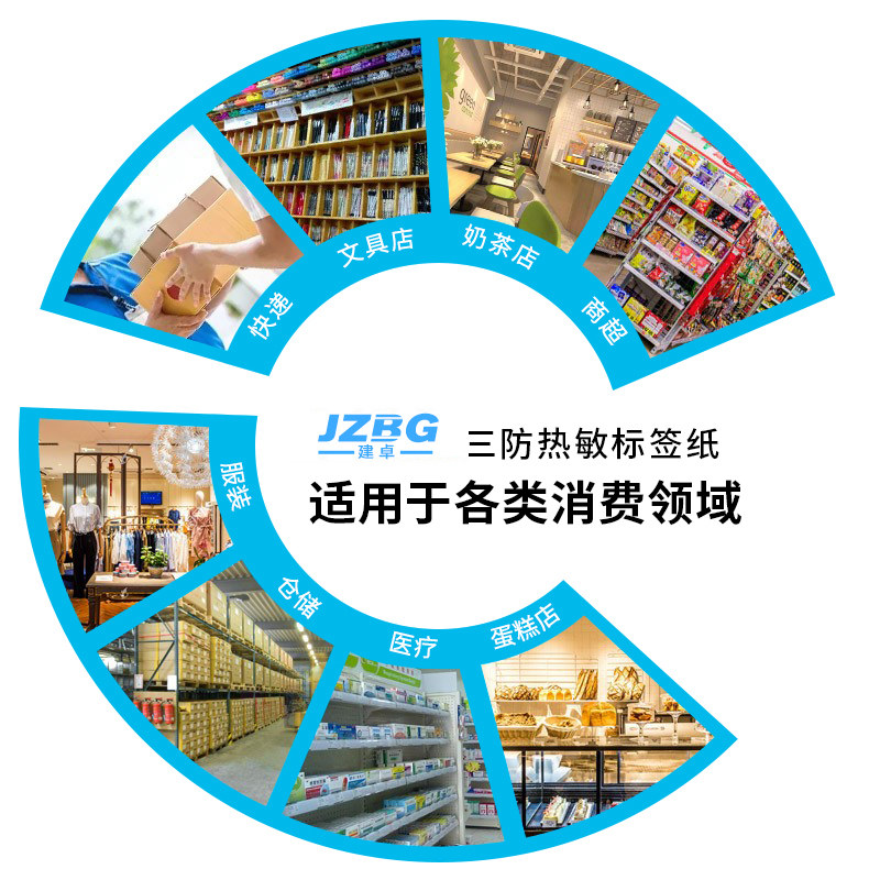 세 가지 증거 감열지 자체 접착 너비 75MM * 높이 20 25 30 40 45 50 60MM 빈 롤 라벨 용지 바코드 인쇄 스티커 7.5CM * 2 2.5 3 4 4.5 5 6CM