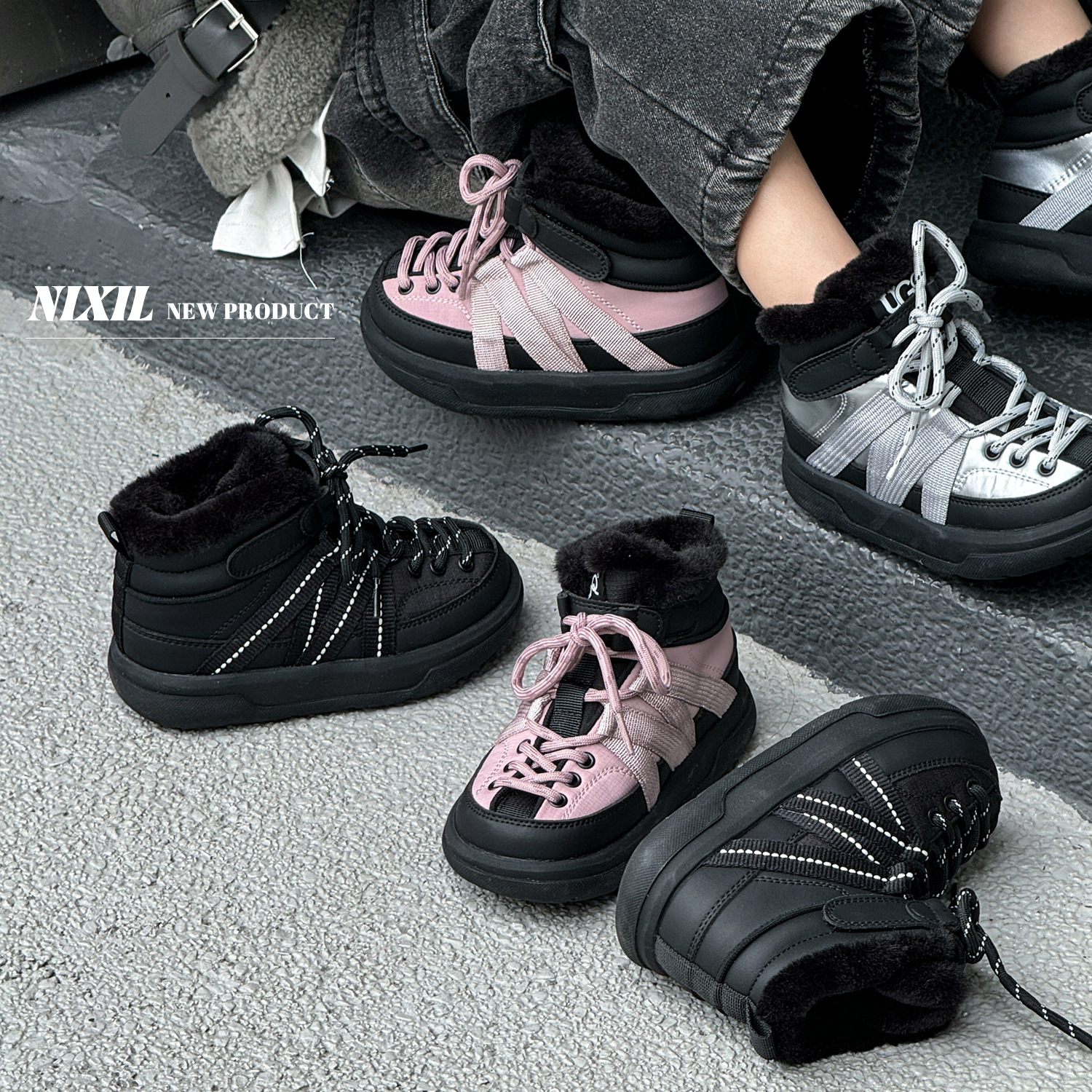 儿童雪地靴冬新款女童洋气防水棉鞋男童高帮防滑保暖加绒运动鞋潮