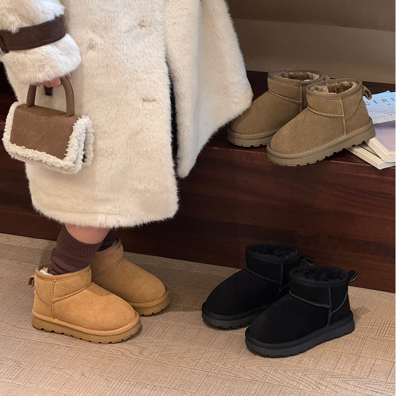 儿童真皮雪地靴冬季新款女童棉鞋加绒加厚防水防滑男童短靴大棉靴,童鞋/婴儿鞋/亲子鞋,雪地靴,淘宝优惠券,粉丝福利购,淘宝优惠卷