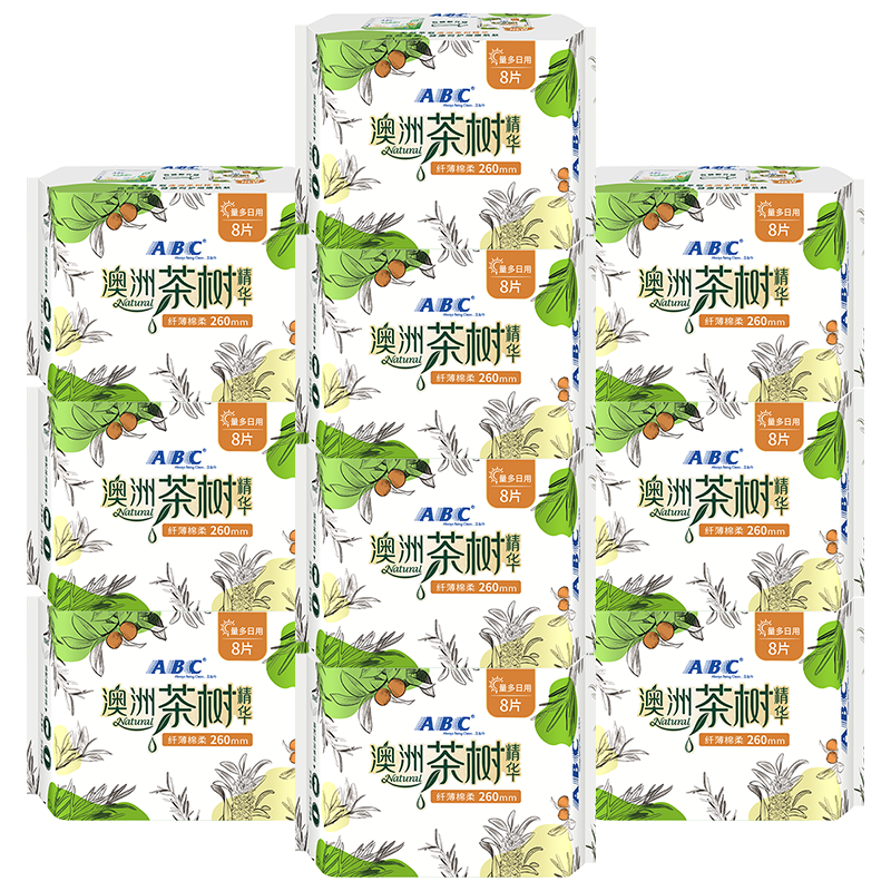 ABC卫生巾茶树精华日用加长260mm