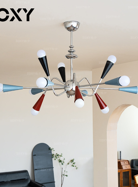 中古风Sputnik混搭彩色分子卧室吊灯设计师款创意餐厅客厅灯