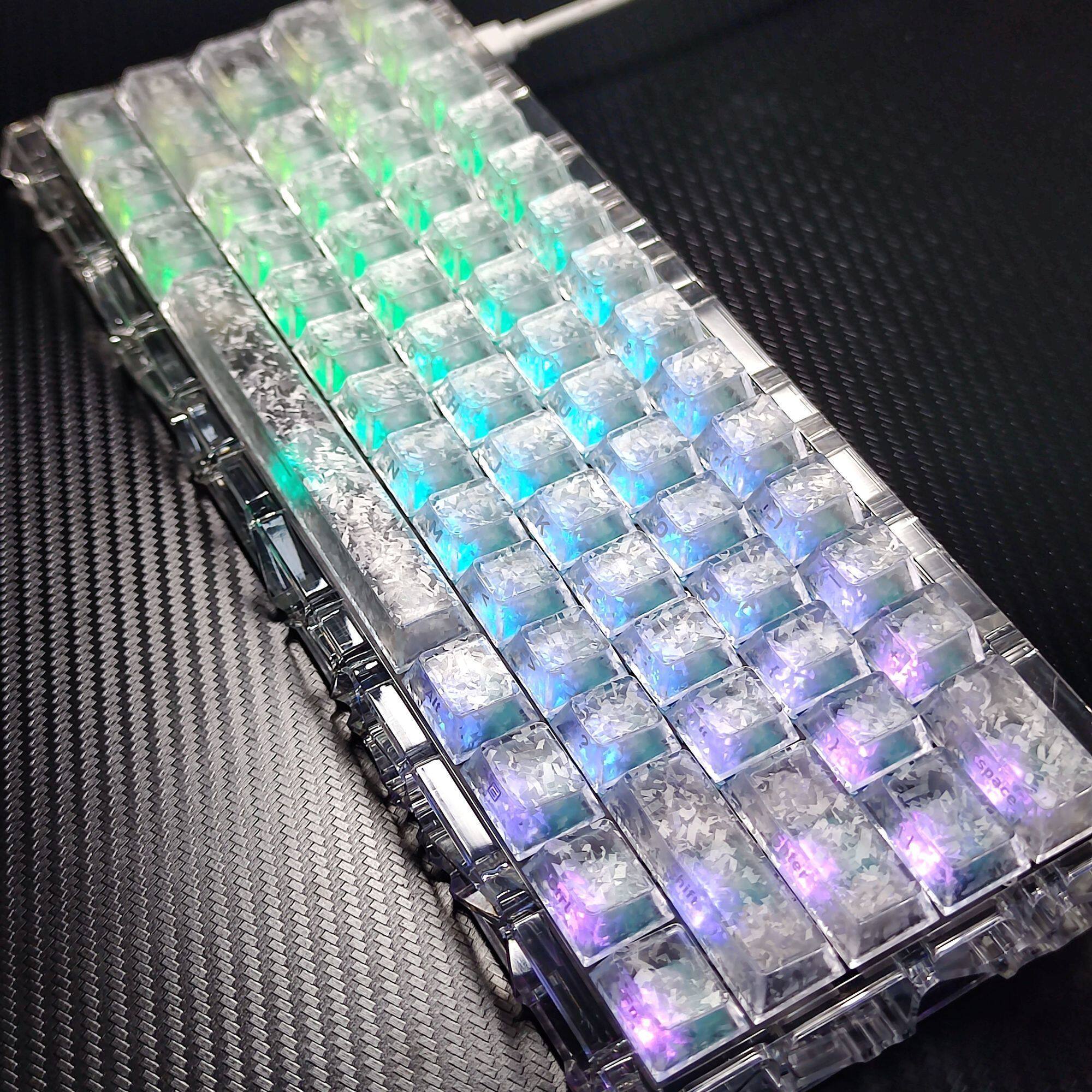 碳纤维透光键帽PC130全套图片