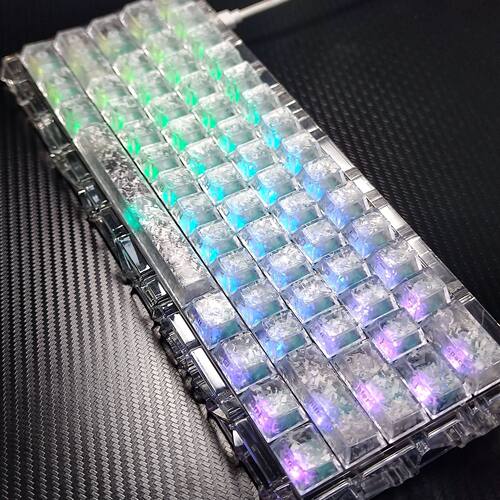 狼竞碳纤维透光键帽PC130全套