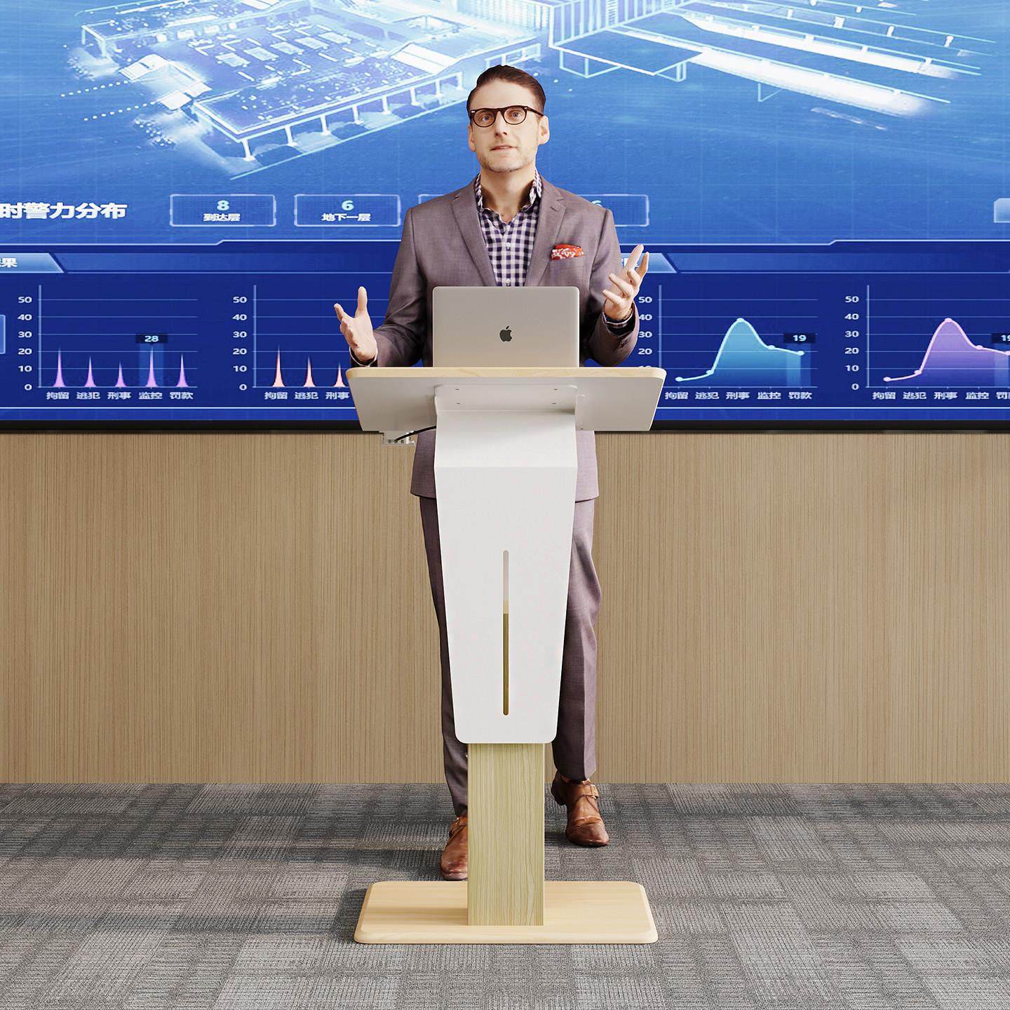 升降演讲台发言台会议主持学校培训教师讲台桌饭厅迎宾接待台