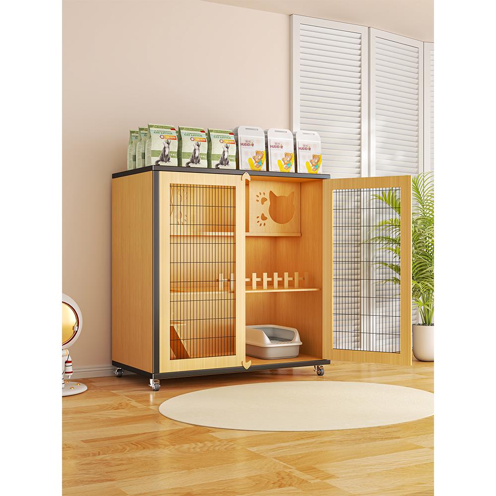 猫别墅猫笼子豪华木质猫舍猫屋猫厕一体猫柜透气不占地猫窝