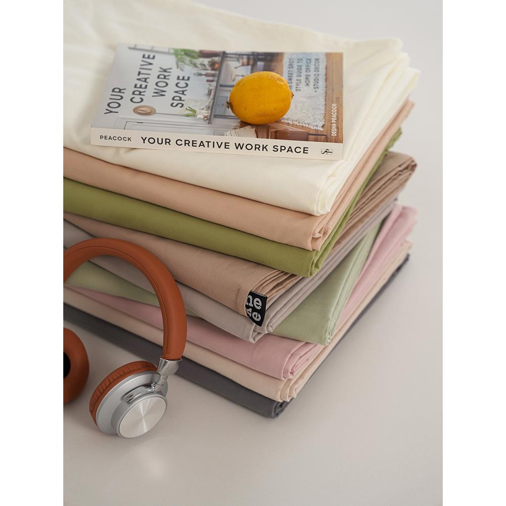 A类婴儿级~全棉磨毛床单单品 简约纯色秋冬加厚纯棉床笠一圈皮筋