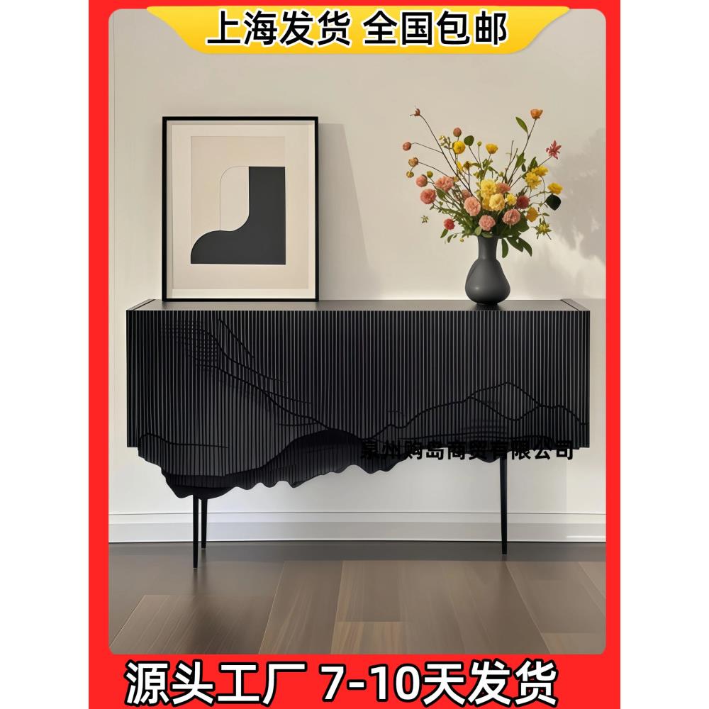 意式轻奢烤漆餐边柜简约壁挂玄关柜时尚艺术悬浮设计师收纳储物柜