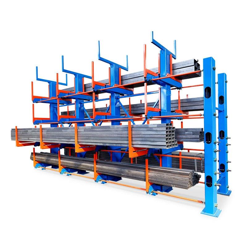 伸缩式悬臂货架重型仓储仓库五金钢管管材货架双面重型悬臂式货架