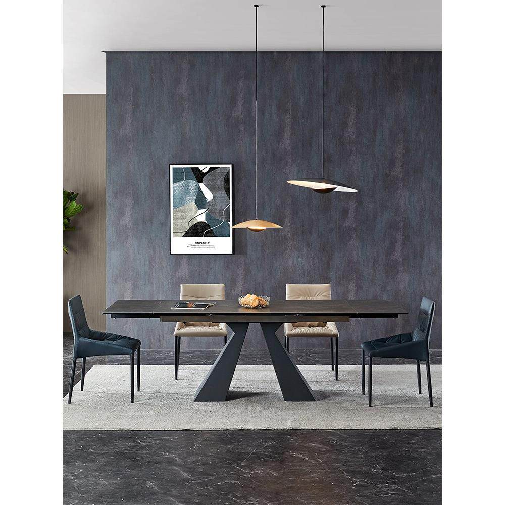 意大利可伸缩板岩餐桌2025全新进口现代简单易接近豪华家庭多功能