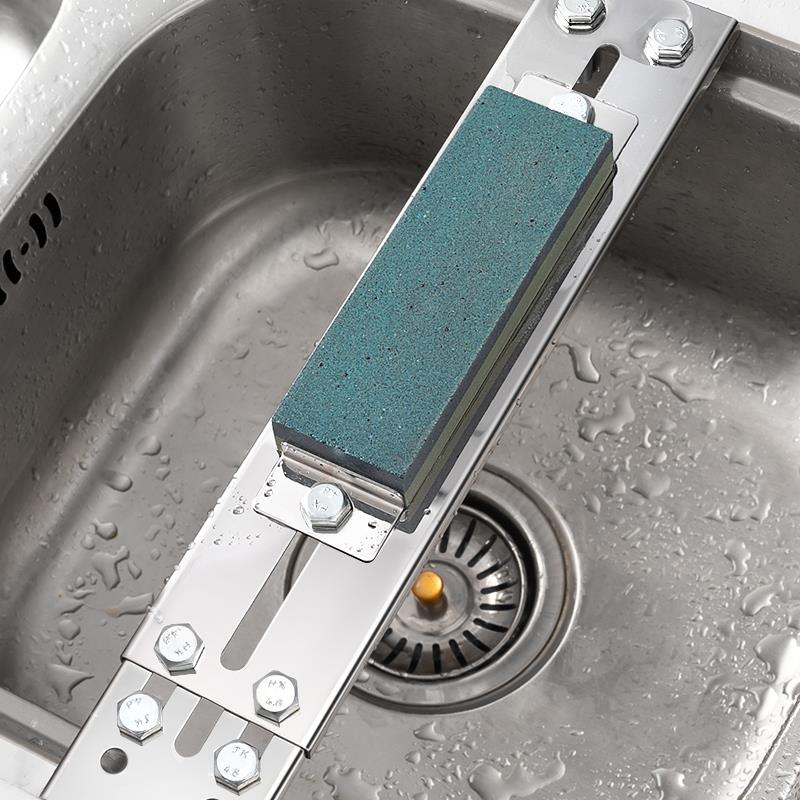 新款不锈钢磨刀石支架厨房水槽磨刀架子可调节固定架防滑磨刀神器