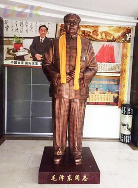 毛主席铜像大号2.85米站立 开国树脂像全身站像真人比例户外雕c7