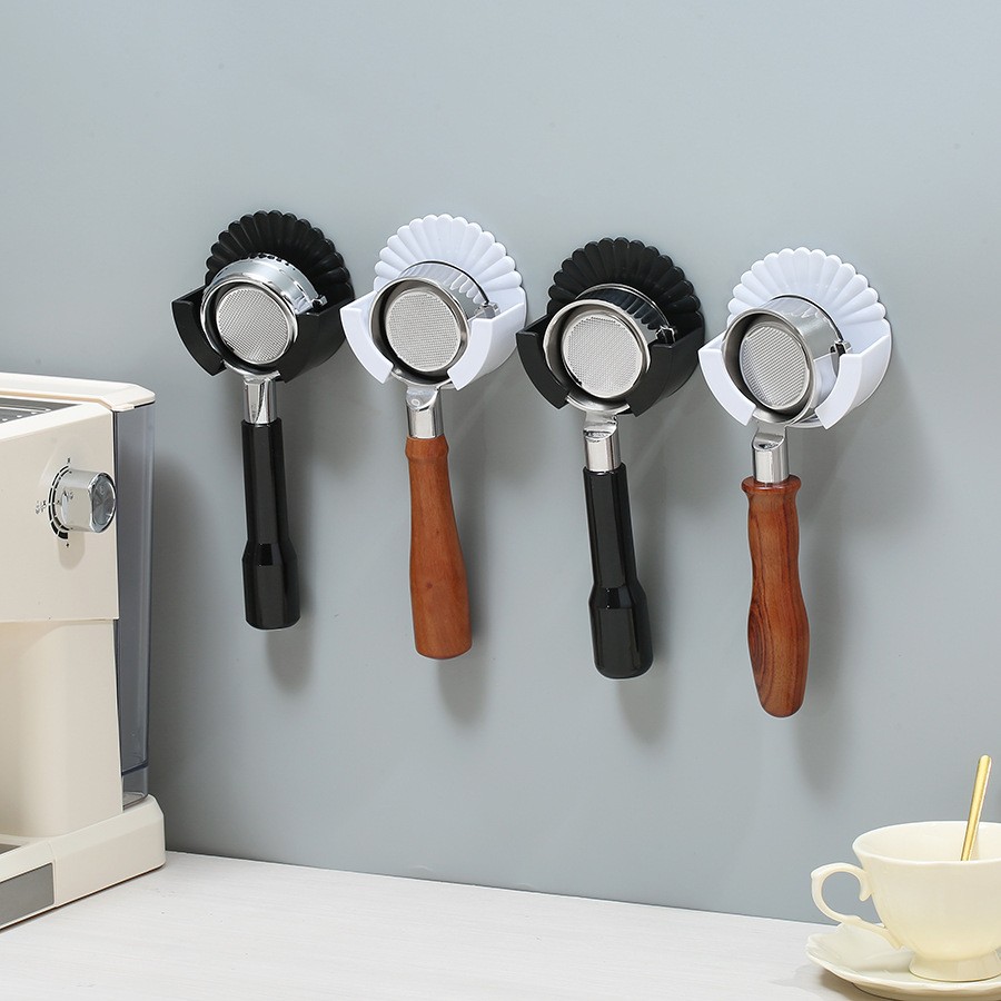 咖啡手柄挂架贝壳花朵免打孔3M双面胶手柄置物架多功能58mm