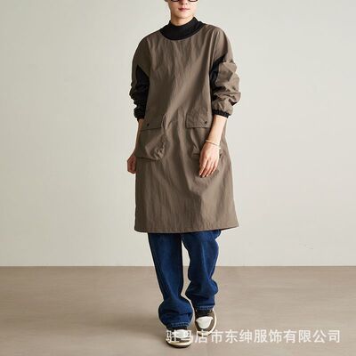 长袖罩衣厨房围裙画画理发师宠物咖啡烧烤饭店餐饮防泼水工服