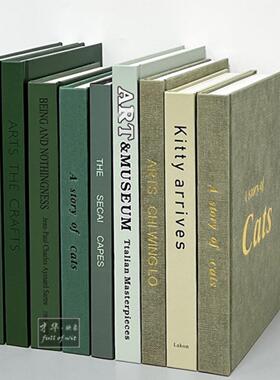 休闲绿色装饰真书无障碍豪华样板房书柜入口翻页人工道具书珠宝饰