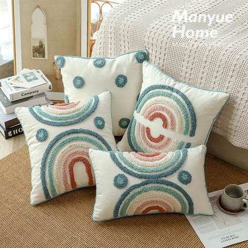 蔓越家 北欧ins棉麻侘寂风抱枕抱枕套客厅沙发靠垫样板间床头靠枕
