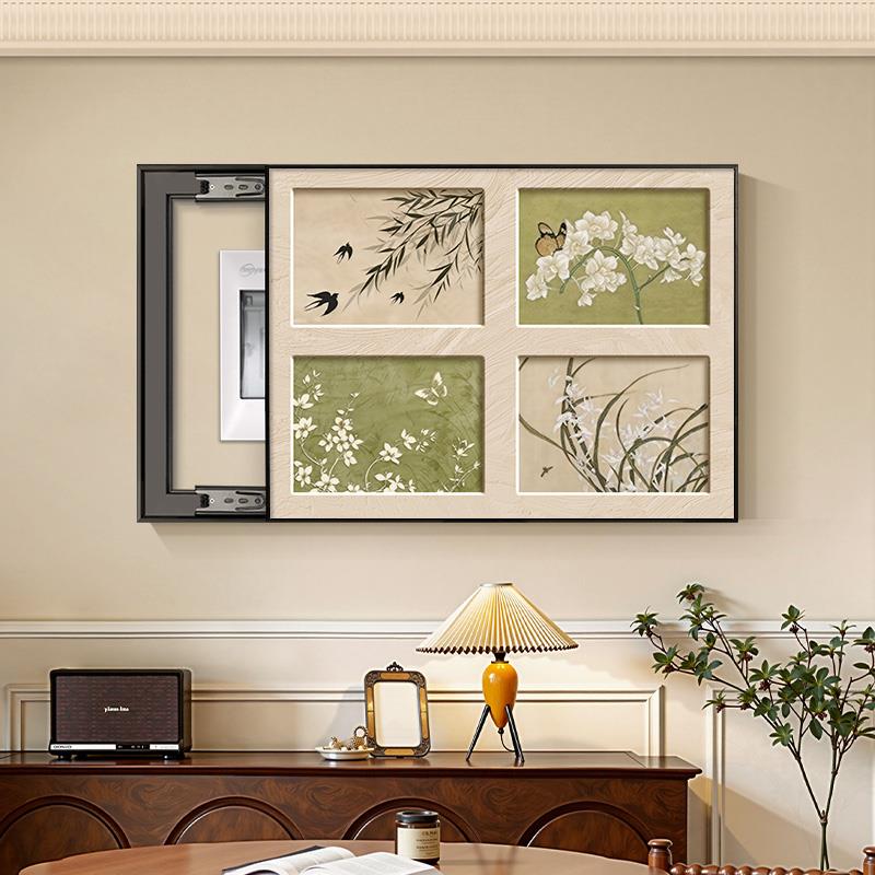 2025新款配电箱盖板覆古挂画 画高级感电表箱盒遮挡电闸中古风装