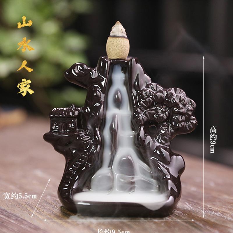 陶瓷倒流香炉香薰炉创意茶道摆件用品家用室内沉香个性装饰檀香