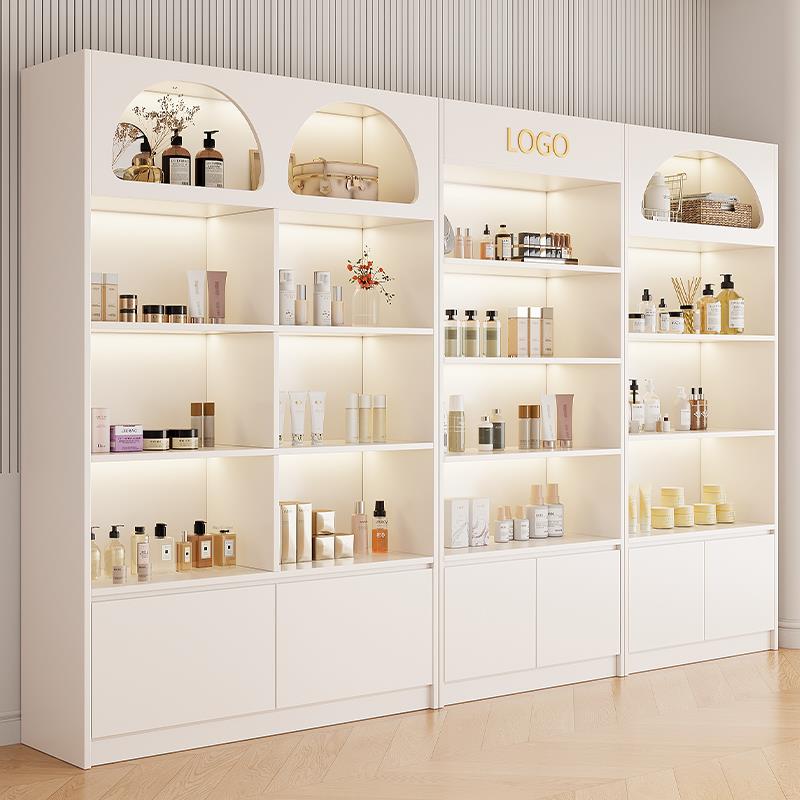 护肤化妆品产品展示柜美容院美甲陈列柜子多层母婴店饰品置物货架