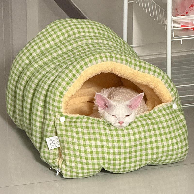 猫窝封闭式安全感窝冬季保暖宠物床狗窝宠物睡垫子加厚2025新款