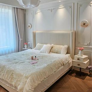 法式轻奢床头软包靠背北欧落地床头板1.8米主卧网红床头单买 定制