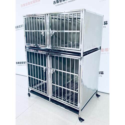 不锈钢婆婆笼双层三层双层狗笼宠物笼展示养笼多层带隔断展示柜