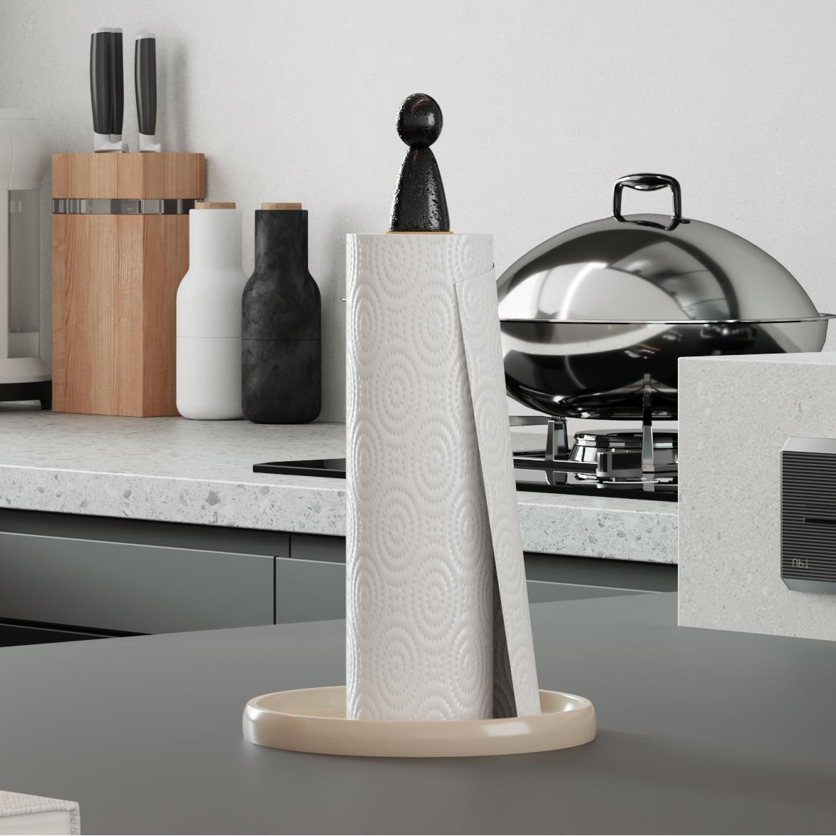 轻奢厨房纸巾架家用餐桌面保鲜膜一次性抹布立式支架卷纸座置物架