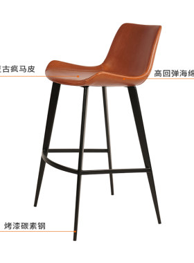 热销高脚凳吧台椅子家用轻奢现代简F约欧式中岛台椅凳设计师极简