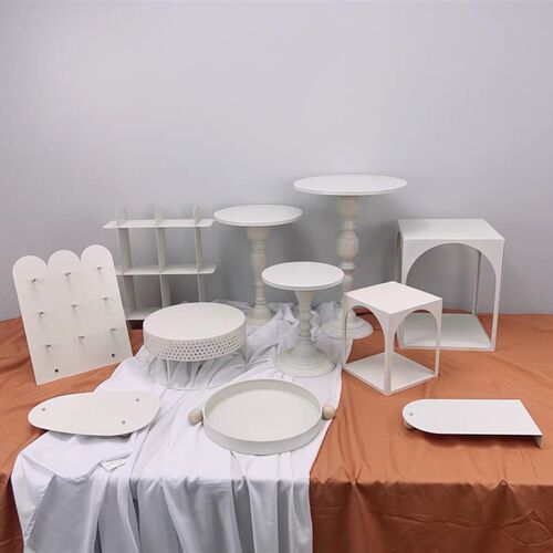 热销新款奶油色甜品台蛋糕架茶歇甜品台展示架订婚甜品Z架宝宝宴