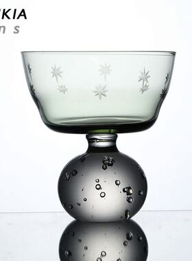 热销星河落 湿光翻微草中古水晶酒杯复古酒盏Lvintage玻璃球高