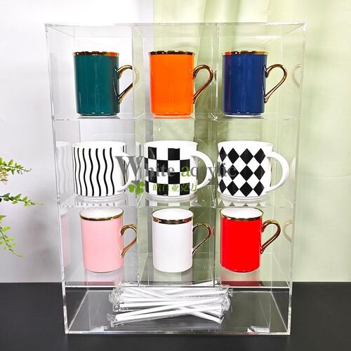 热销亚克力马克杯展示架早餐w杯置物架透明茶具茶壶收纳架紫砂壶