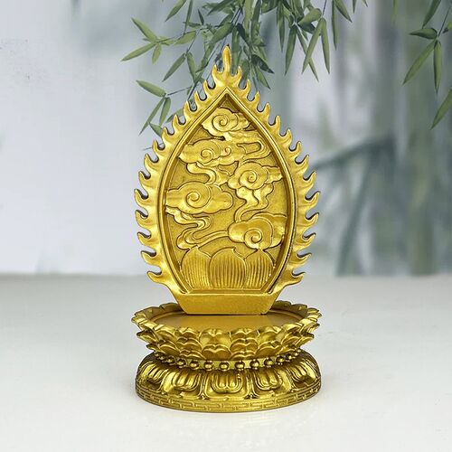 热销实木b佛龛佛光座金色观音菩萨佛像背光莲花台加高底座摆件供