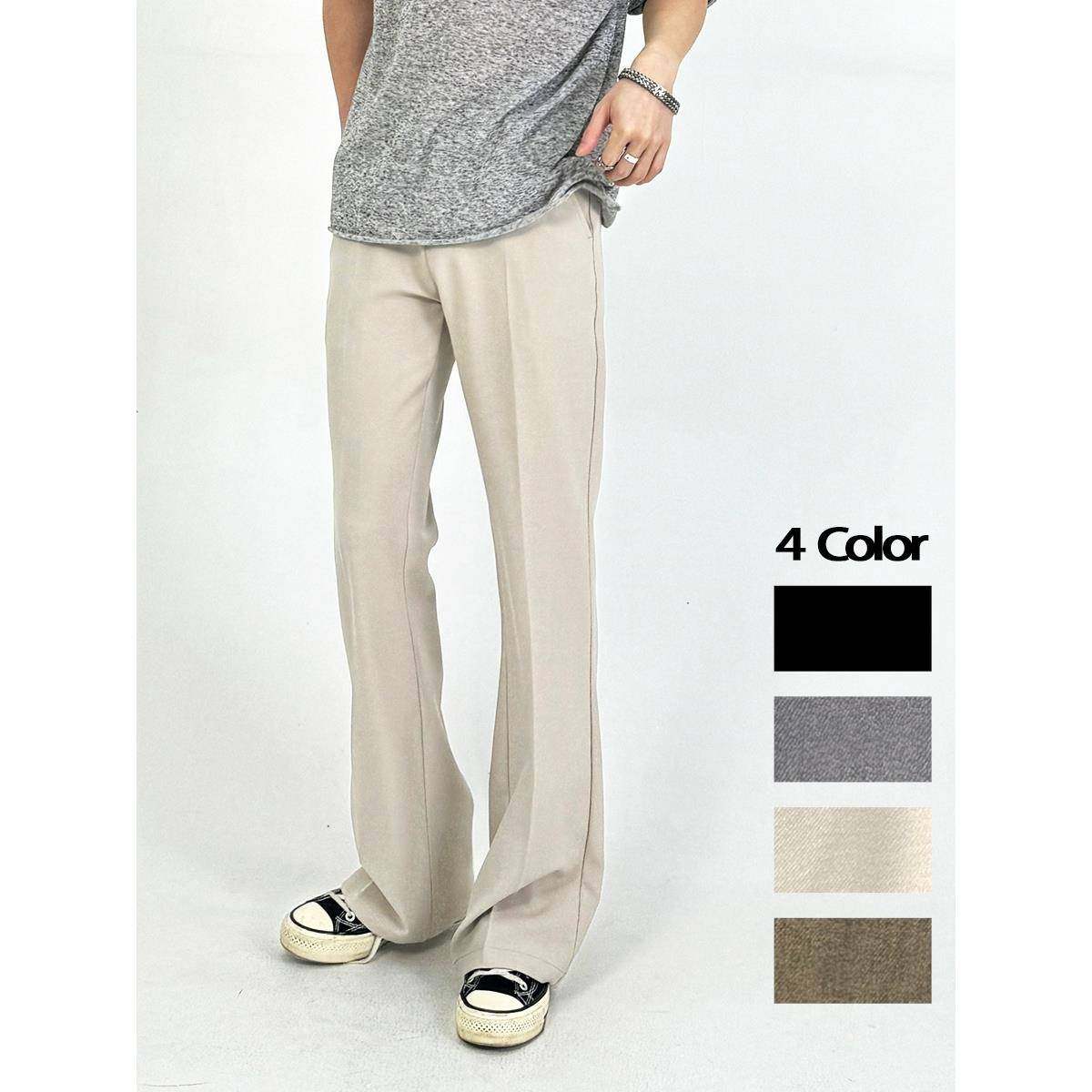 高级感cleanfit修身微喇裤子男直筒垂坠感西裤美式西装休闲裤